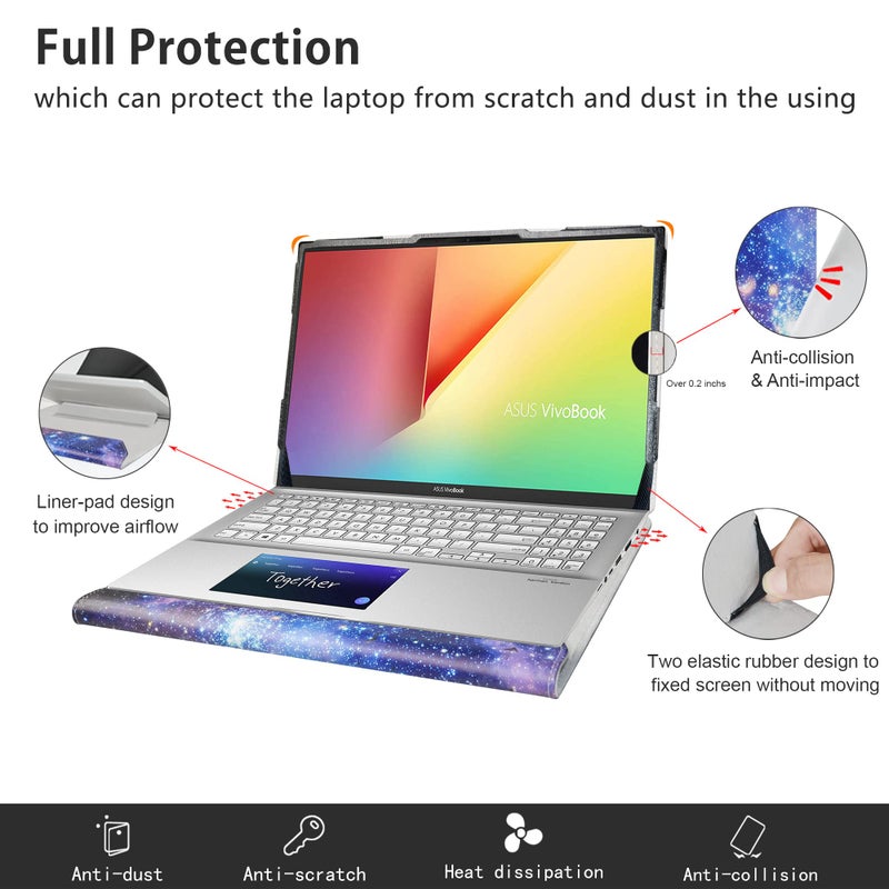 Alapmk Protective Case for Asus VivoBook S15 S532FA/VivoBook 15 F512DA F512FA X512FA/Q547FD Q537FD/ZenBook Flip 15 Q538EI Q528EH & Case for Lenovo IdeaPad Slim 7 GTX/IdeaPad Slim 7 15IIL05,Galaxy - Image 5